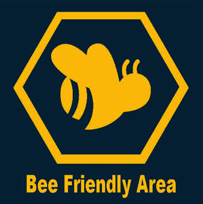 Bee-friendly area sign