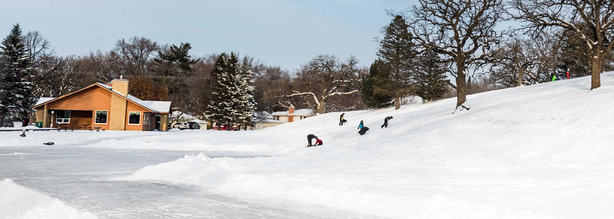 Outdoor skating rink and sledding hill