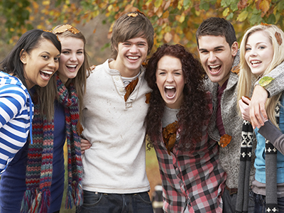 teens smiling