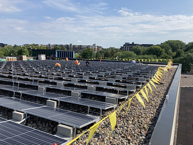 rec center rooftop solar install