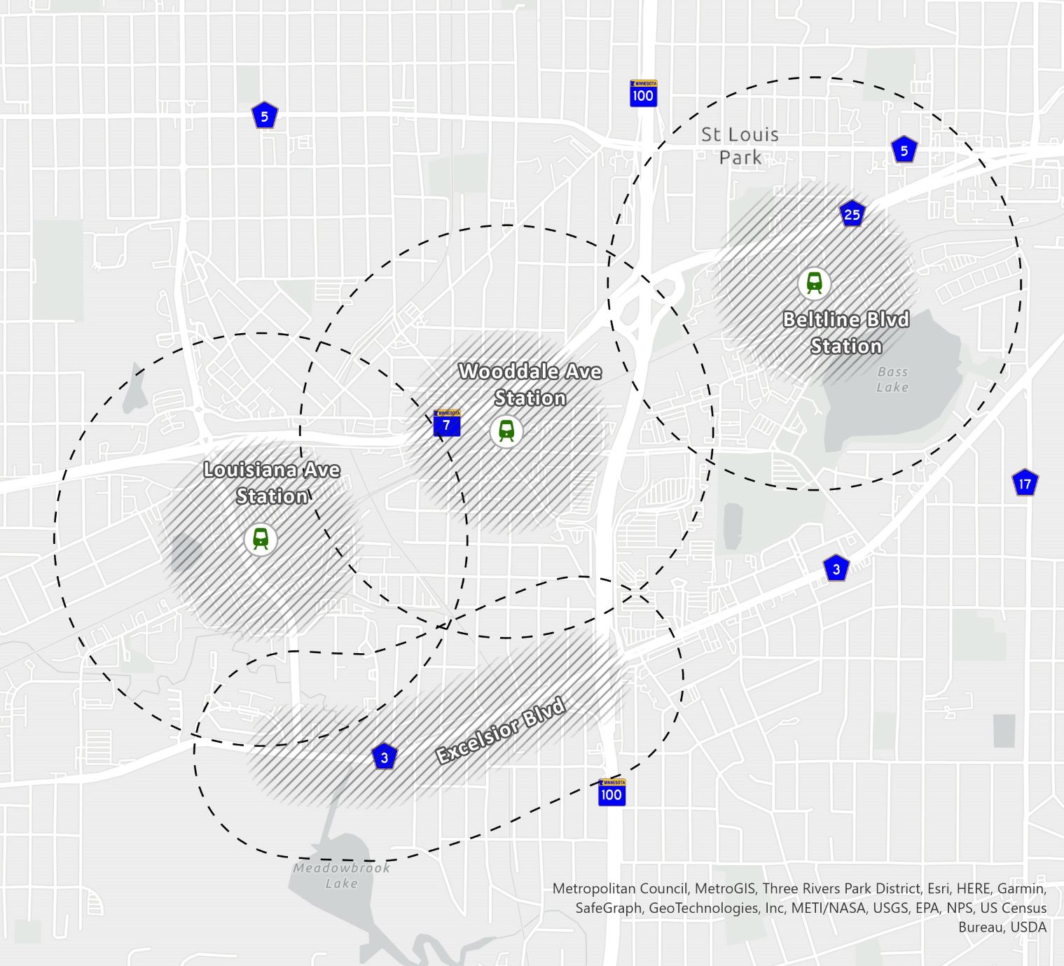 LRT and Excelsior Study Areas