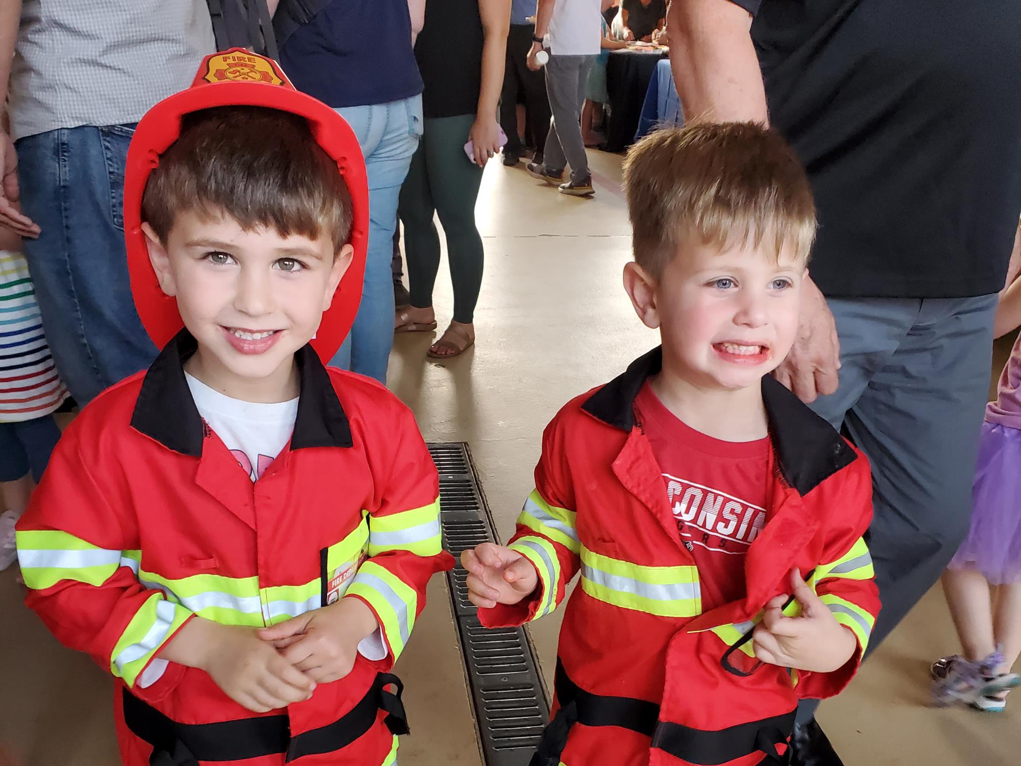 kids at fire department open house