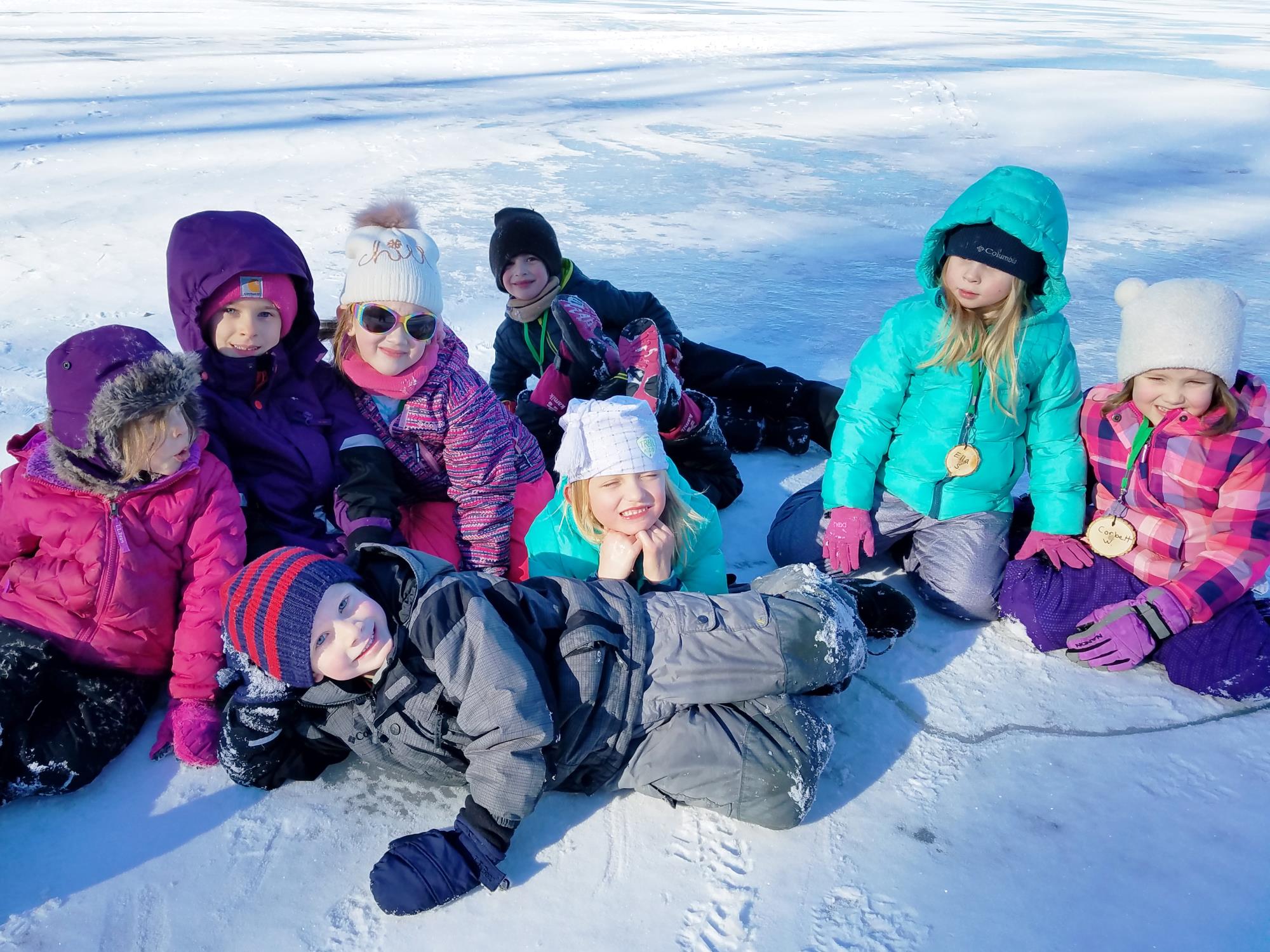 kids outside in snow