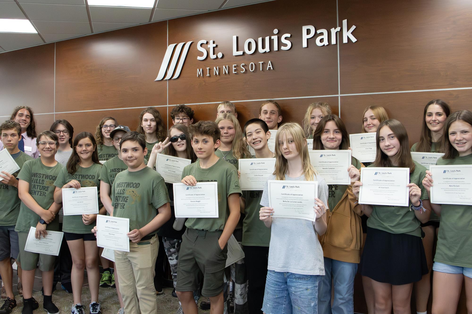 junior naturalists at city hall